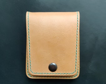 Leather vertical minimalist bifold EDC wallet