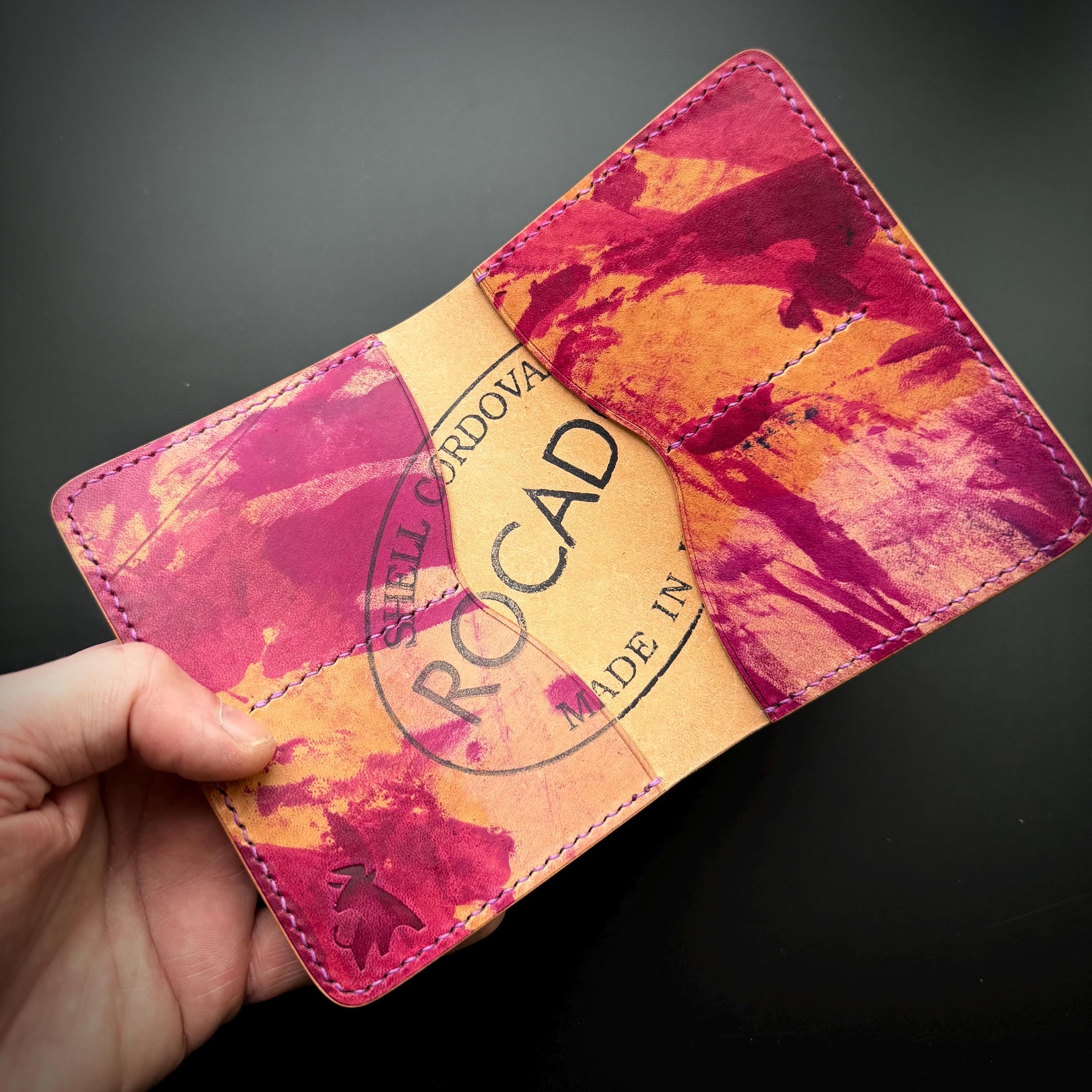 シェルコードバン ロカド バーガンディ 二つ折り財布 ロカド シェルコードバン 二つ折り財布 - Etsy 日本