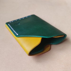 Leather Card Holder, Minimalist Credit Card Holder, Pocket Vegetable Tanned Compact Wallet image 5