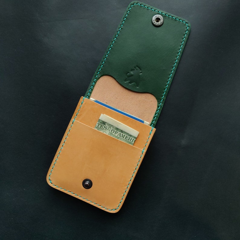 Leather Vertical Minimalist Bifold EDC Wallet - Etsy