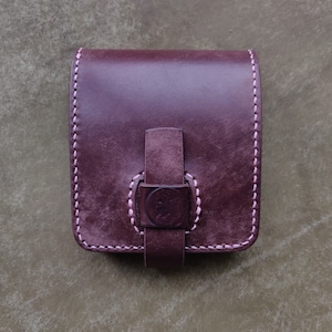 Portafoglio bifold in pelle, portafoglio conciato al vegetale in stile giapponese con portamonete