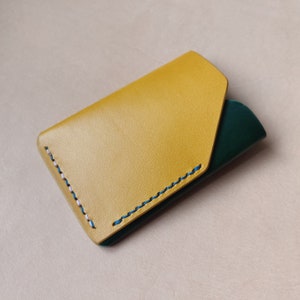 Leather Card Holder, Minimalist Credit Card Holder, Pocket Vegetable Tanned Compact Wallet image 9