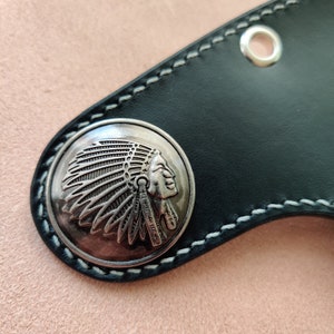 Biker Wallet With A Ring For Chain Or Lanyard, Veg Tanned Travel Western Wallet With Concho