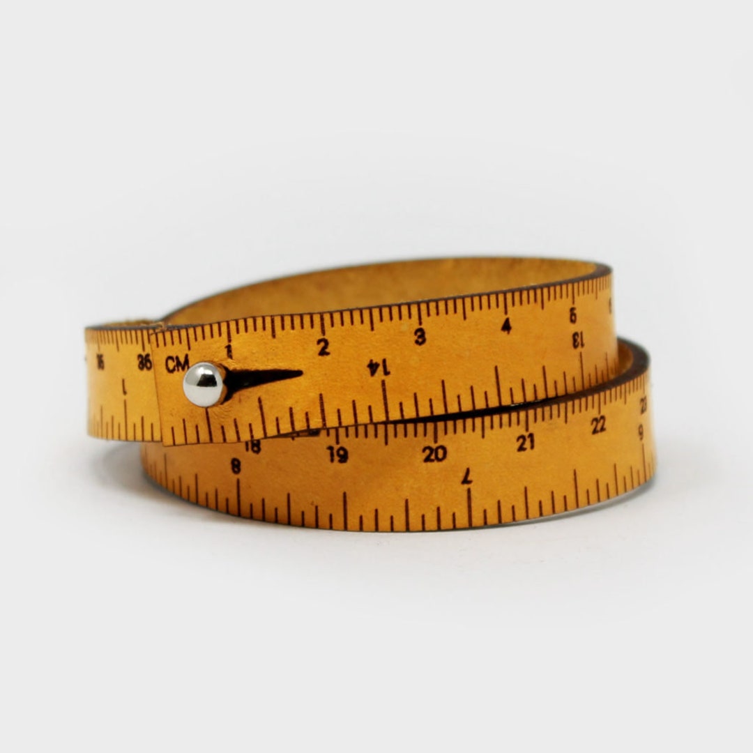 WRIST RULER Yellow Tape Measure Bracelet Leather Cuff Etsy