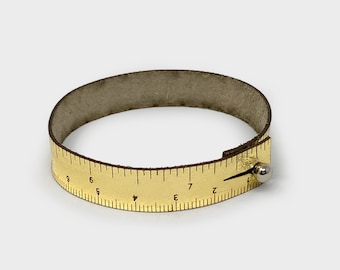 WRIST RULER Gold | Tape Measure Bracelet | Leather Cuff | Ruler Bracelet | Sewing | Knitting | Crochet | Notion | Gift