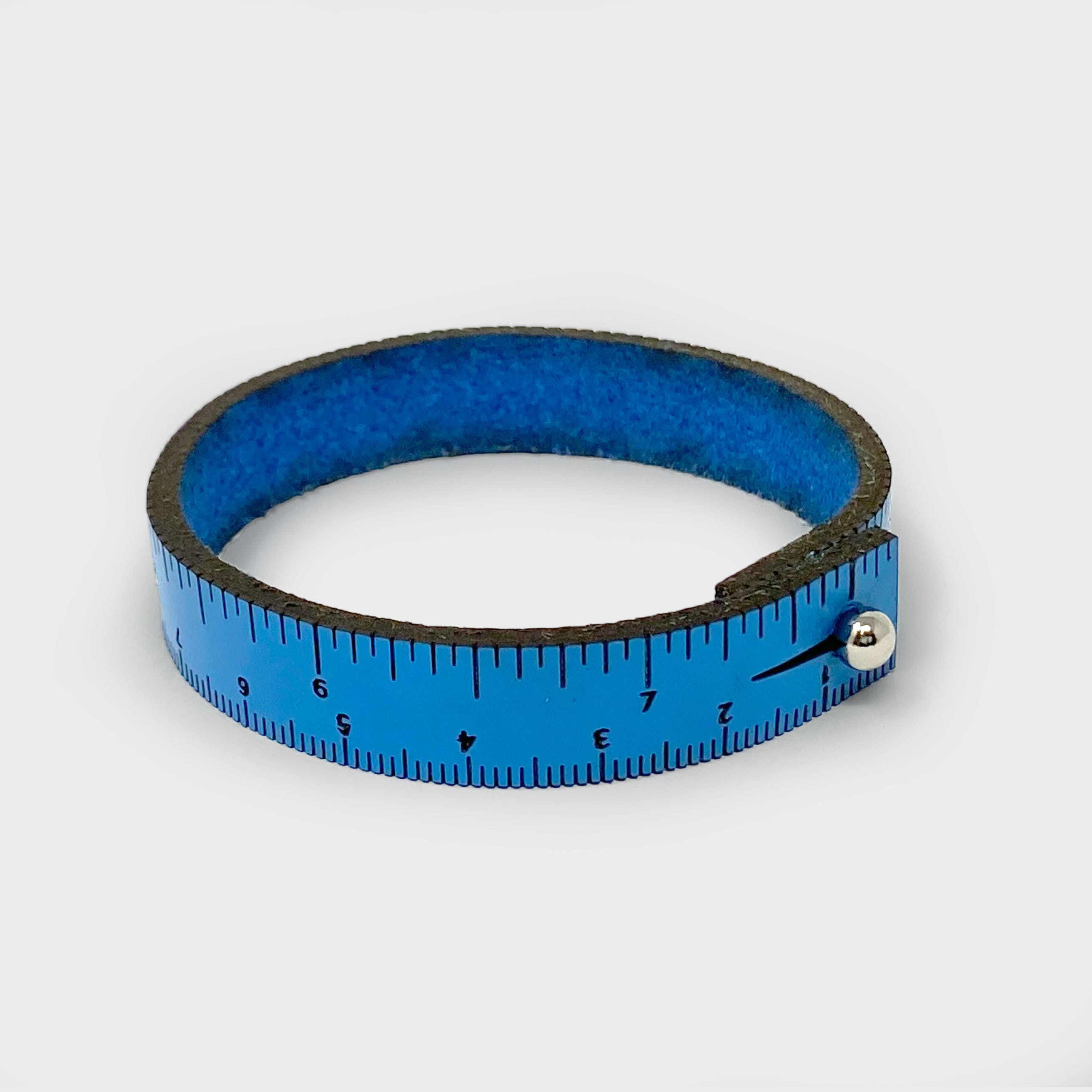 WRIST RULER Blue Single Wrap Tape Measure Bracelet Leather Etsy UK