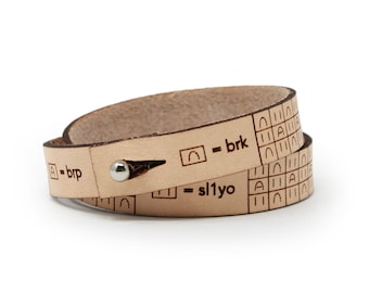 BRIOCHE BRACELET | Tape Measure Bracelet | Leather Cuff | Leather Wrap Bracelet | Sewing | Knitting | Crochet | Notion | Gift