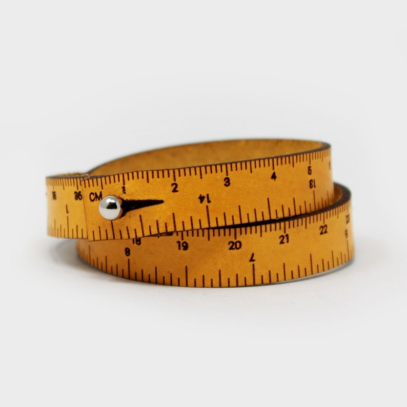 WRIST RULER™ The Original Tape Measure Bracelet Ruler Bracelet Leather Wrap Bracelet Sewing Knitting Crochet Notion Gift image 5