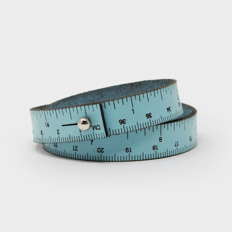 WRIST RULER™ The Original Tape Measure Bracelet Ruler Bracelet Leather Wrap Bracelet Sewing Knitting Crochet Notion Gift image 4