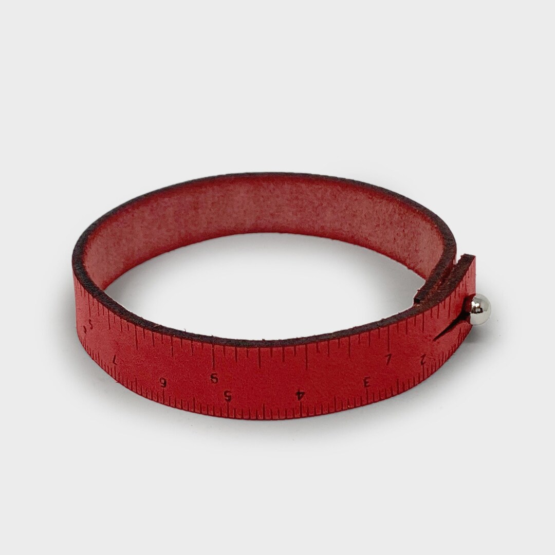 Cuff Wide Ruler Red Leather Wrist Ruler Bracelet: Inch & Centimeter Measure Cuff - Etsy