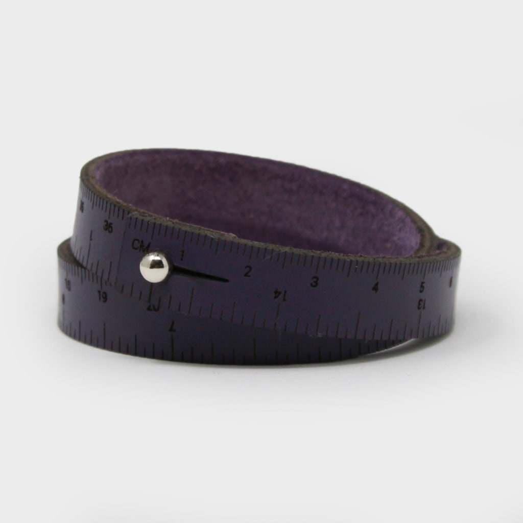 WRIST RULER Plum | Tape Measure Bracelet | Leather Cuff | Leather Wrap Bracelet | Sewing | Knitting | Crochet | Notion | Gift