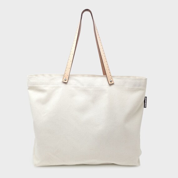 Tote Ruler Knitting Project Bag White | Waxed Canvas Bag