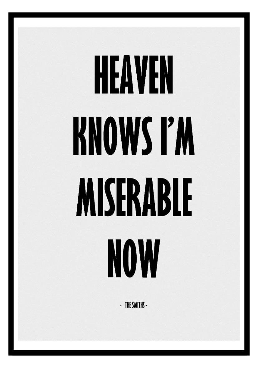 The Smiths Heaven Knows I M Miserable Now Poster Print Etsy