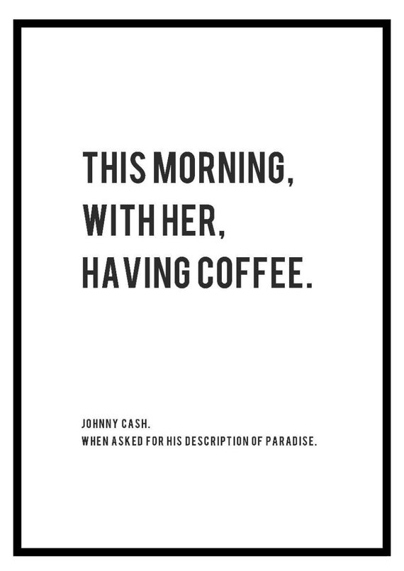 Johnny Cash This Morning. With Her. Having Coffee. Poster. | Etsy Hong Kong