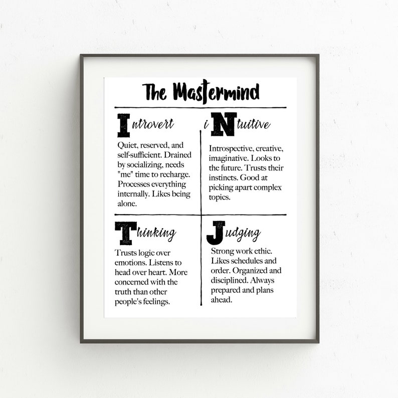 Myers-Briggs Temperament Characteristics Printable, INTJ, The Mastermind picture regarding Printable Myers Briggs Personality Test called Myers-Briggs Persona Properties Printable, INTJ, The Mastermind