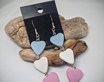 Trans Pride Heart Earrings