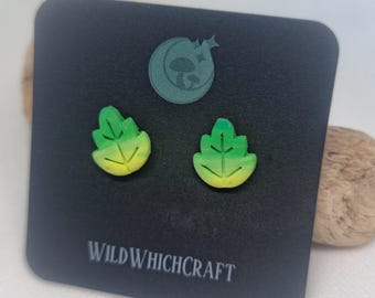 Ombre leaf studs