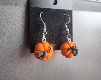 Large Pumpkin Dangle Earrings