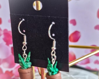 Succulent inspired dangle earrings