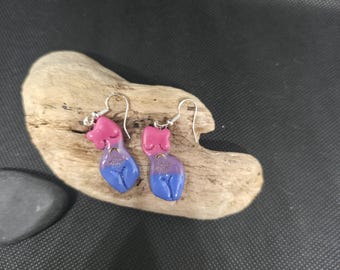 Bisexual Flag Feminine Body | Female | Gender | Bi | Pride | Sterling | Hooks | Silver | Trans | Purple | Sexy | 925 | Ombre
