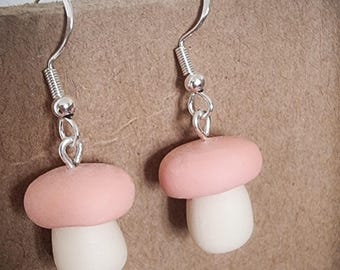 Foamy mushroom sweet dangle earrings