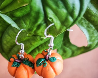 Large Pumpkin Dangle Earrings