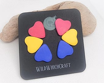 Pan Pride heart cluster stud earrings