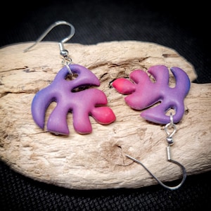Bi Pride Monster Leaf Earrings