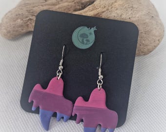 Bisexual pride flag Ghost hook earrings