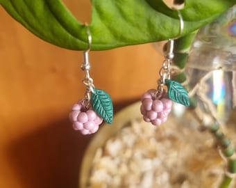 Raspberry Shimmer Dangle Earrings