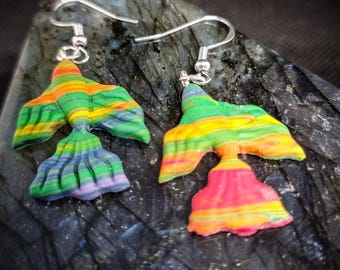 Rainbow Beta Fish Earrings