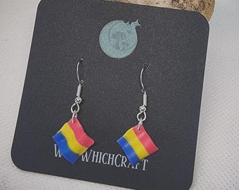 Pan Pride flag earrings