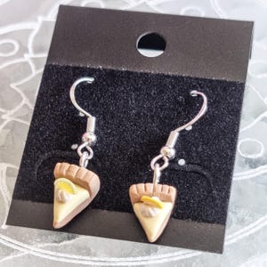 Lemon meringue pie dangle earrings
