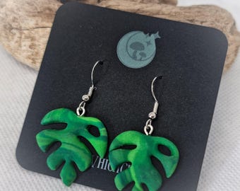 Monstera Leaf Earrings