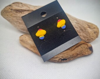 Pansexual mushroom earrings