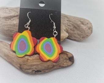 Psychadelic flower earrings