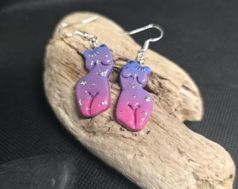 Bisexual Flag Feminine Body | Female | Gender | Bi | Pride | Sterling | Hooks | Silver | Trans | Purple | Sexy | 925 | Ombre