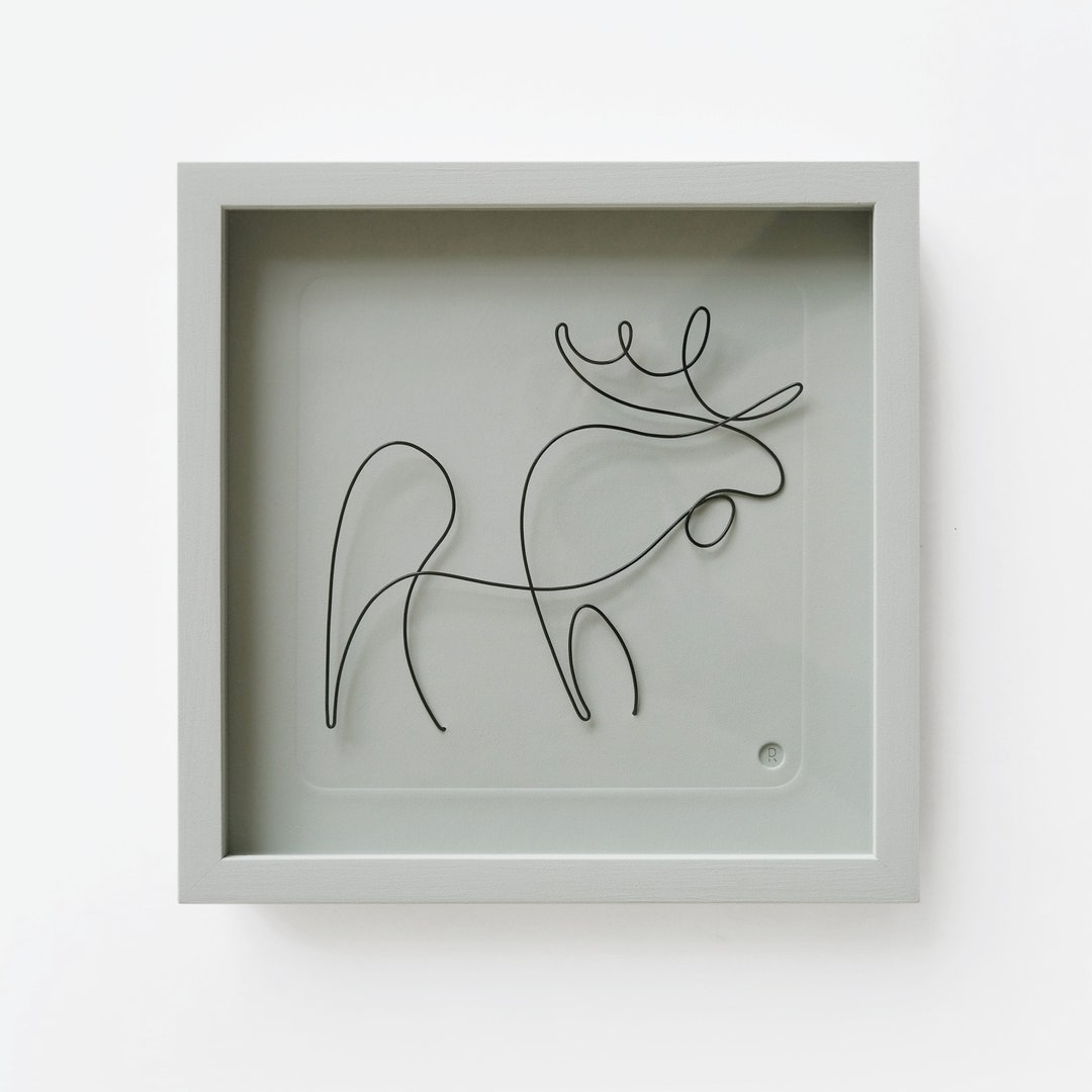 Single Line Caribou/reindeer Wire Wall Art - Etsy