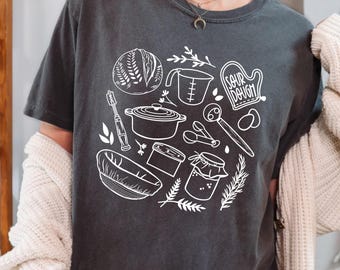 Sourdough Doodles SVG | sourdough starter svg, baking sublimation, sourdough shirt svg, sourdough sublimation design, baking doodles shirt