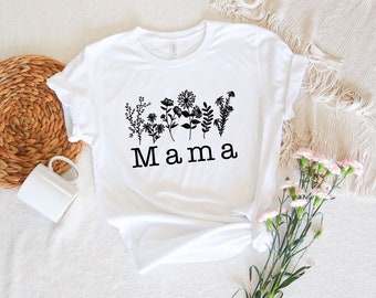 Mama Flowers SVG | Floral Mama svg png, Drawn Flowers svg, Mama shirt svg, Gifts for Mom, Mama Decal