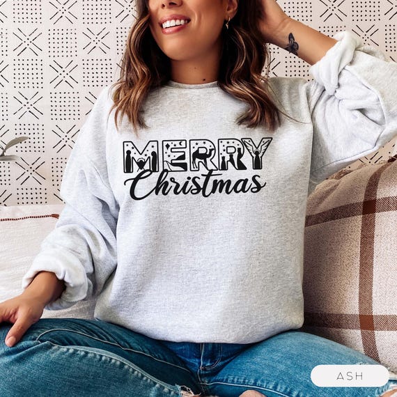 Merry Christmas Nativity Scene Crew Neck Sweatshirt Light Colors