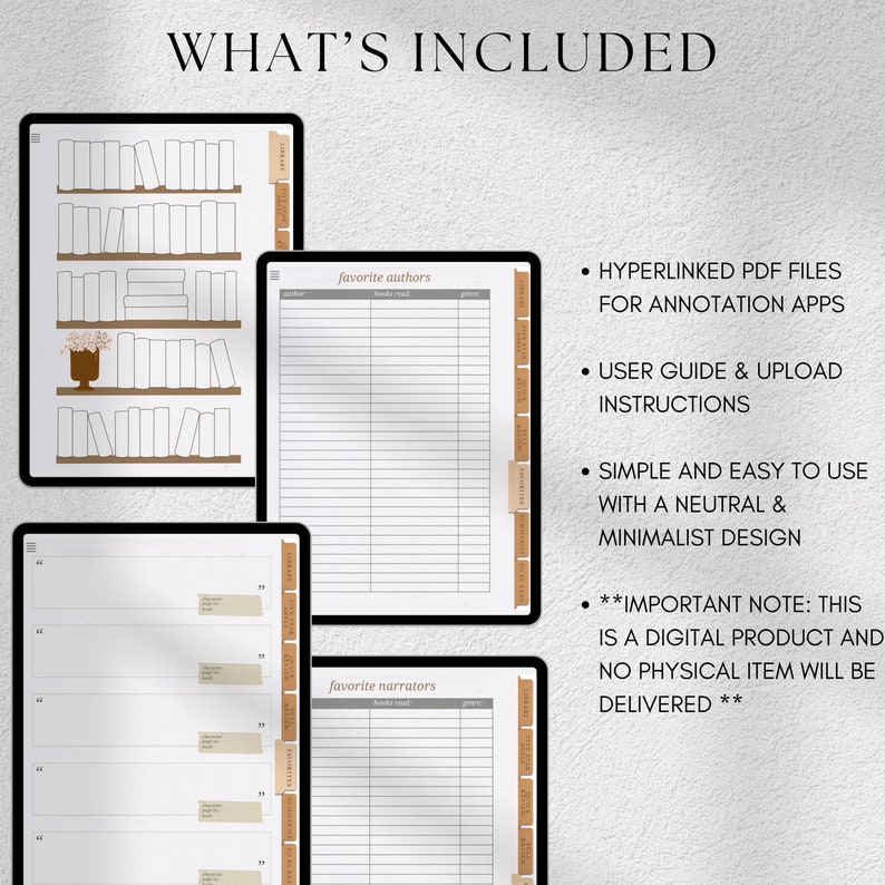 The Reading Journal | Digital Book Journal, Book Planner, Reading ...