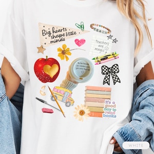 Teacher Collage Shirt | back to school, comfort colors, cute teacher shirt, elementary teacher, first day of school, teacher aesthetic