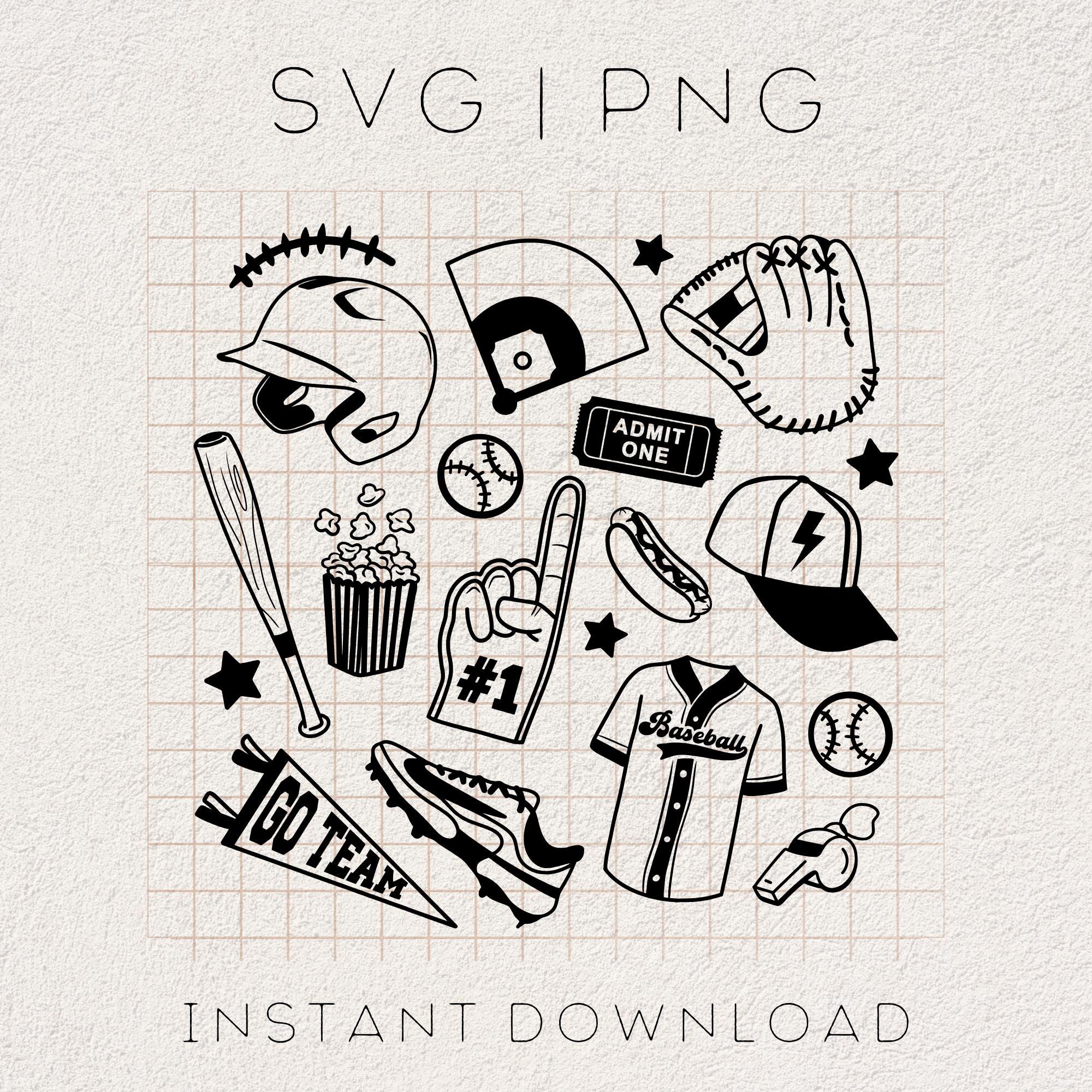 Baseball Doodles SVG | Baseball Shirt Svg, Baseball Season Sublimation ...