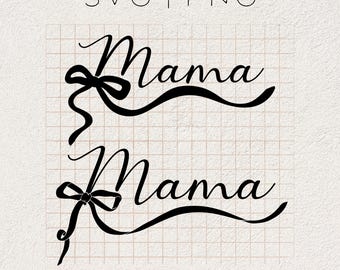 Mama Bow SVG | girly mama svg, coquette mama bow, pink bow svg, mothers day gift, soft mom svg, girl mom shirt, pink mama svg, new mom svg