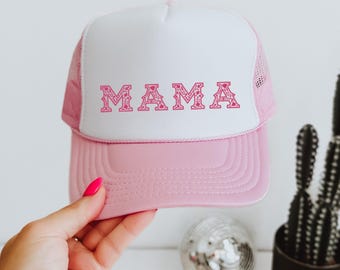 Embroidered Mama Foam trucker hat | western mama hat, leather work mama hat, mothers day gift, trucker hat for mom, mama trucker hat