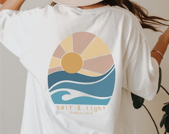 Zout & licht ovaal SVG | Matthew 5:13, zomershirt, zomersublimatie, strandsublimatie, christelijk ontwerp, bijbelverssublimatie