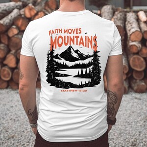 Faith Moves Mountains svg | Fathers Day svg, nature graphic shirt png, christian shirt for men, jesus shirt svg, hiking shirt, church camp