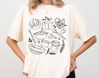 Sourdough Doodles SVG | sourdough starter svg, baking sublimation, sourdough shirt svg, sourdough sublimation design, baking doodles shirt