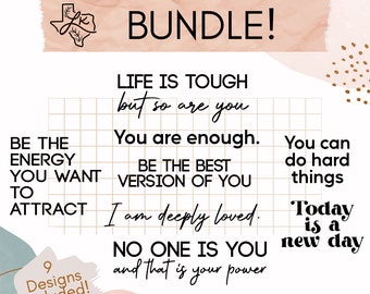 Inspirational Quotes SVG Bundle | daily affirmations, self love reminders, mirror decals, positive mirror decals, self love svg, affirmation
